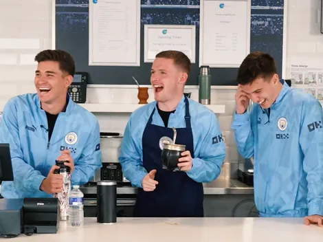 Julián Álvarez y Máximo Perrone enseñan a preparar mate: así reaccionaron en Manchester City