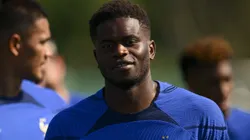 Brice Samba, en uno de los entrenamientos de Francia.