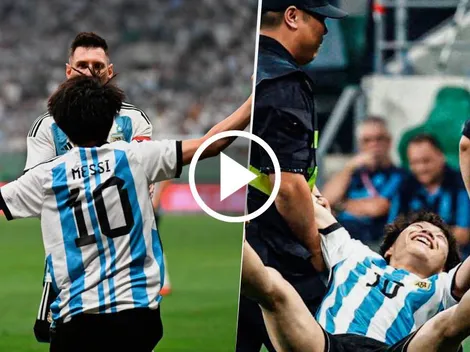 Se veía venir: fanático chino eludió seguridad para tocar a Messi