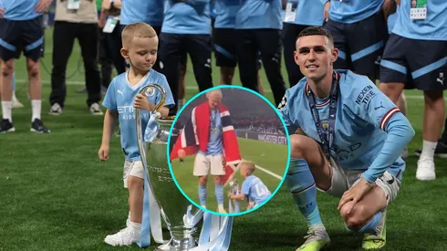El hijo de Phil Foden, Ronnie, fue protagonista de los festejos de Manchester City.