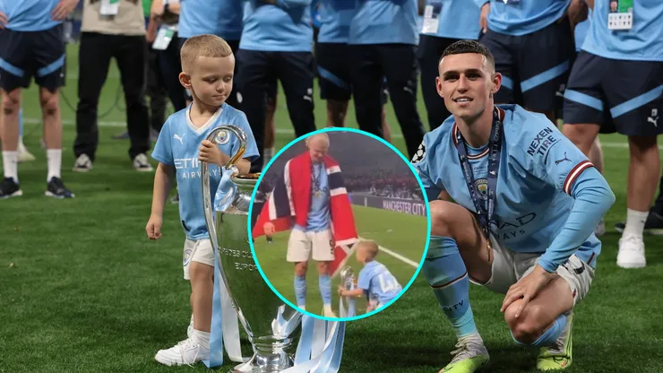 El hijo de Phil Foden, Ronnie, fue protagonista de los festejos de Manchester City.