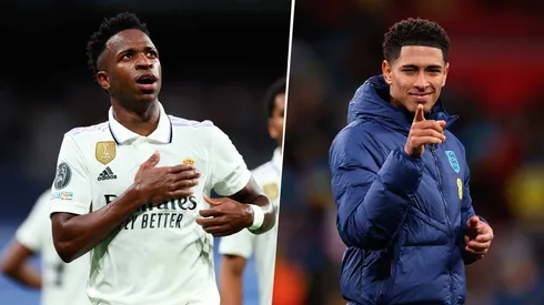 Vinícius Júnior le dio la bienvenida a Jude Bellingham. Getty Images.