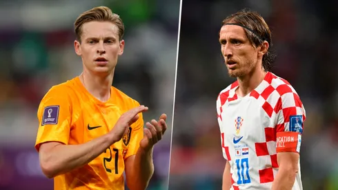 Frenkie de Jong y Luka Modric, figuras de Países Bajos y Croacia, respectivamente.
