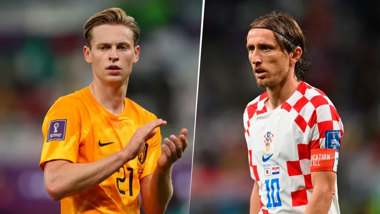 Frenkie de Jong y Luka Modric, figuras de Países Bajos y Croacia, respectivamente.