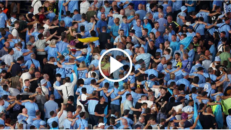 La afición del Manchester City no reaccionó como se esperaba ante el triunfo en la Champions League. Getty Images.