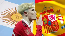 Alejandro Garnacho ya dejo claro que decidió jugar en la Selección Argentina y no en la de España. Getty Images.