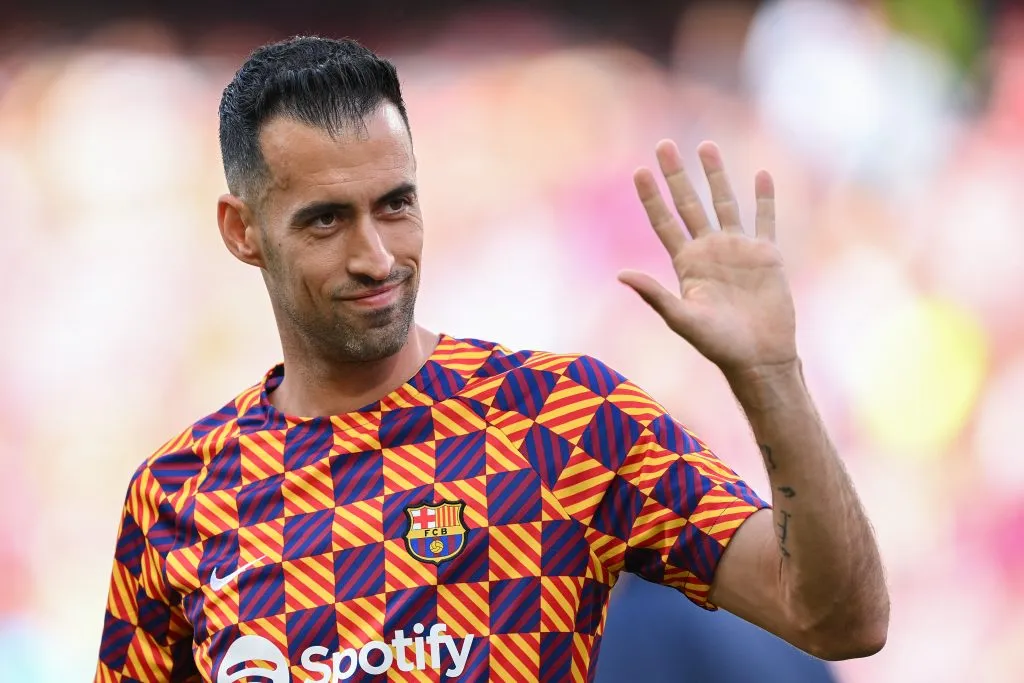 Sergio Busquets en uno de sus últimos instantes en el Barcelona. Getty Images.