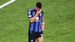 Lautaro Martínez llorando tras la final de Champions.