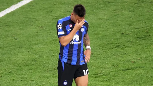 Lautaro Martínez llorando tras la final de Champions.