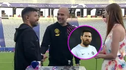 Guardiola chicaneó a Kun Agüero con Messi.