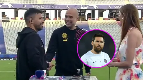 Guardiola chicaneó a Kun Agüero con Messi.