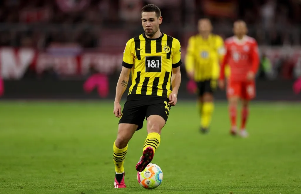 Guerreiro contra Bayern Múnich en abril 2023. Getty Images