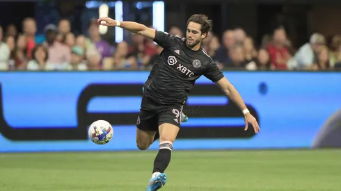 ATLANTA, GA - JUNE 19: Leonardo Campana 9 of Inter Miami attempts a shot on goal during the Sunday afternoon MLS, Fussball Herren, USA match between Atlanta United FC and Inter Miami CF on June 19, 2022 at the Mercedes-Benz Stadium in Atlanta, Georgia. Photo by David J. Griffin/Icon Sportswire SOCCER: JUN 19 MLS - Inter Miami at Atlanta United Icon9532206190127