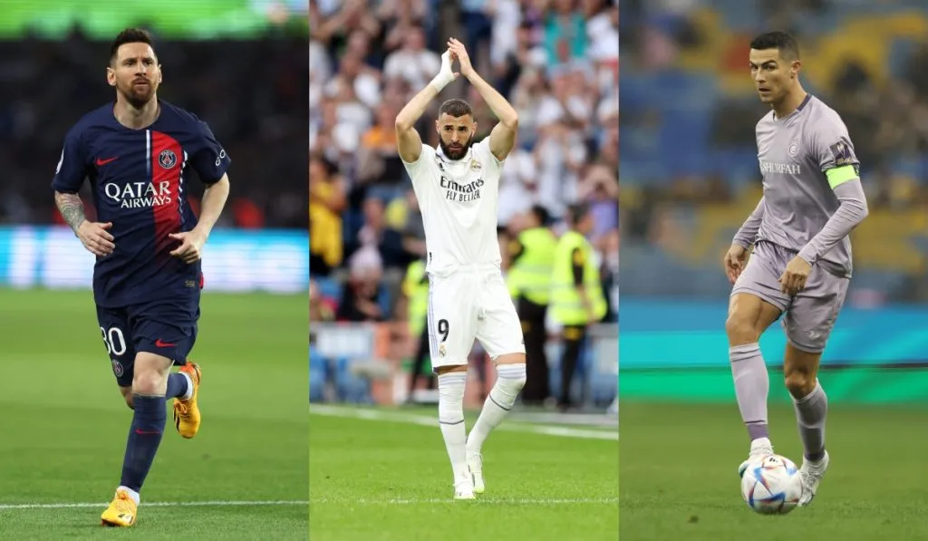Lionel Messi, Karim Benzema y Cristiano Ronaldo: Getty