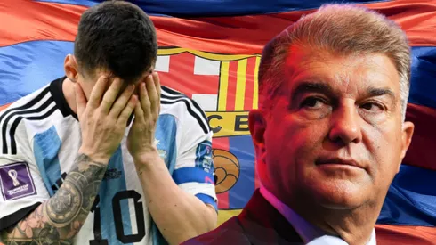 Lionel Messi y Joan Laporta.