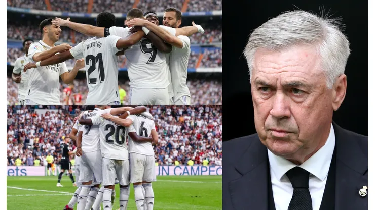 Carlo Ancelotti y jugadores Real Madrid.