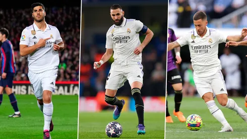 Marco Asensio, Karim Benzema, Eden Hazard (Getty)