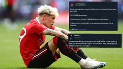 A Garnacho le llovieron tuits de hinchas de Barcelona.