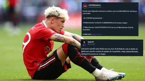 A Garnacho le llovieron tuits de hinchas de Barcelona.