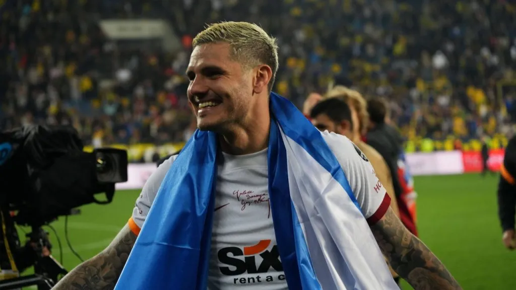 Mauro Icardi y su festejo por el título de Galatasaray (IMAGO / Seskim Photo TR).