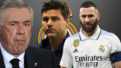 Carlo Ancelotti, Mauricio Pochettino y Karim Benzema.