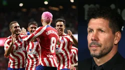 Diego Pablo Simeone y sus jugadores.