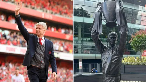 La estatua de Arsene Wegner en Arsenal