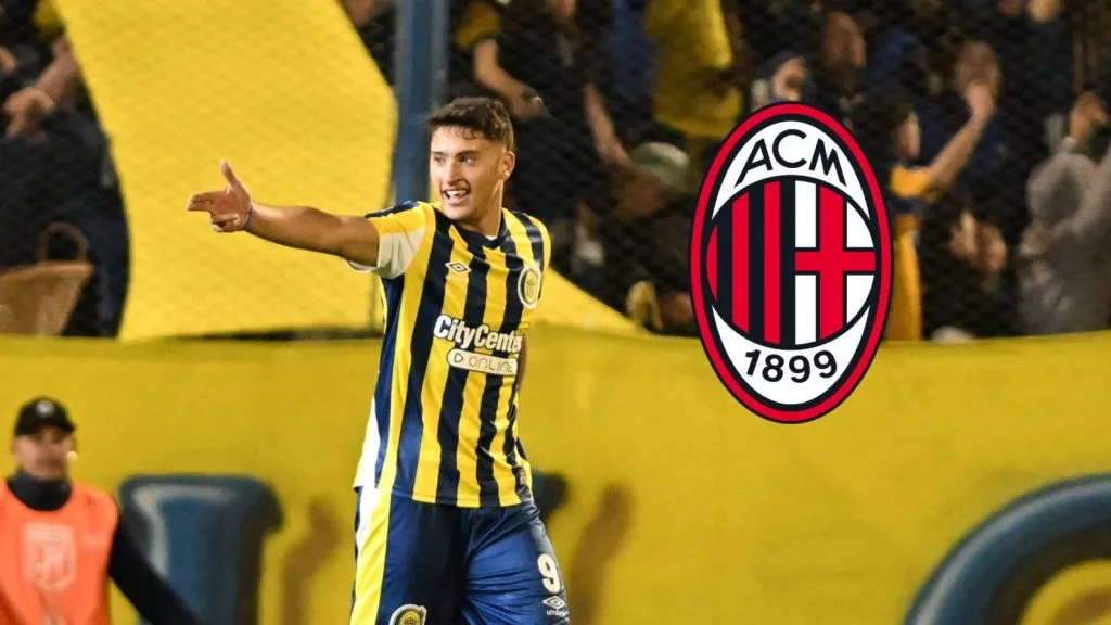 Alejo Véliz seguido de cerca por AC Milan (Getty)