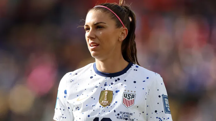 WELLINGTON, NEW ZEALAND - JULY 27: Alex Morgan of USA during the FIFA Women's World Cup Australia & New Zealand 2023 Group E match between USA and Netherlands at Wellington Regional Stadium on July 27, 2023 in Wellington, New Zealand. (Photo by Catherine Ivill/Getty Images)