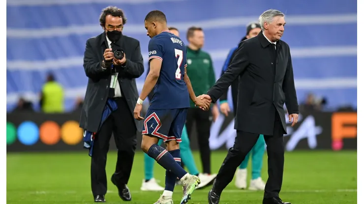 Carlo Ancelotti y Kylian Mbappé.