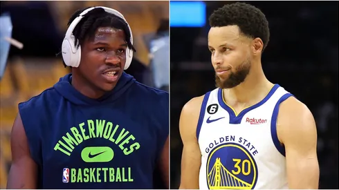 Anthony Edwards y Stephen Curry.