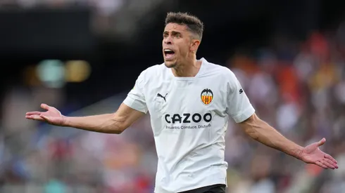 VALENCIA, SPAIN - MAY 03: Gabriel Paulista of Valencia CF reacts during the LaLiga Santander match between Valencia CF and Villarreal CF at Estadio Mestalla on May 03, 2023 in Valencia, Spain. (Photo by Aitor Alcalde/Getty Images)