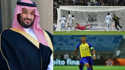 Mohamed Bin Salman, Cristiano Ronaldo y Kylian Mbappé.