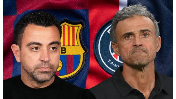 Luis Enrique y Xavi Hernández.