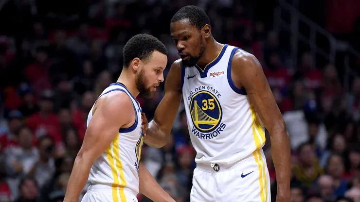 Stephen Curry y Kevin Durant cuando jugaban juntos en Golden State Warriors.