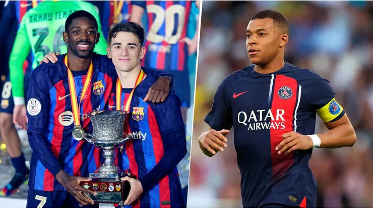 Barcelona ofrecería a Gavi y Ousmane Dembélé más dinero para quedarse con Kylian Mbappé. Getty Images.