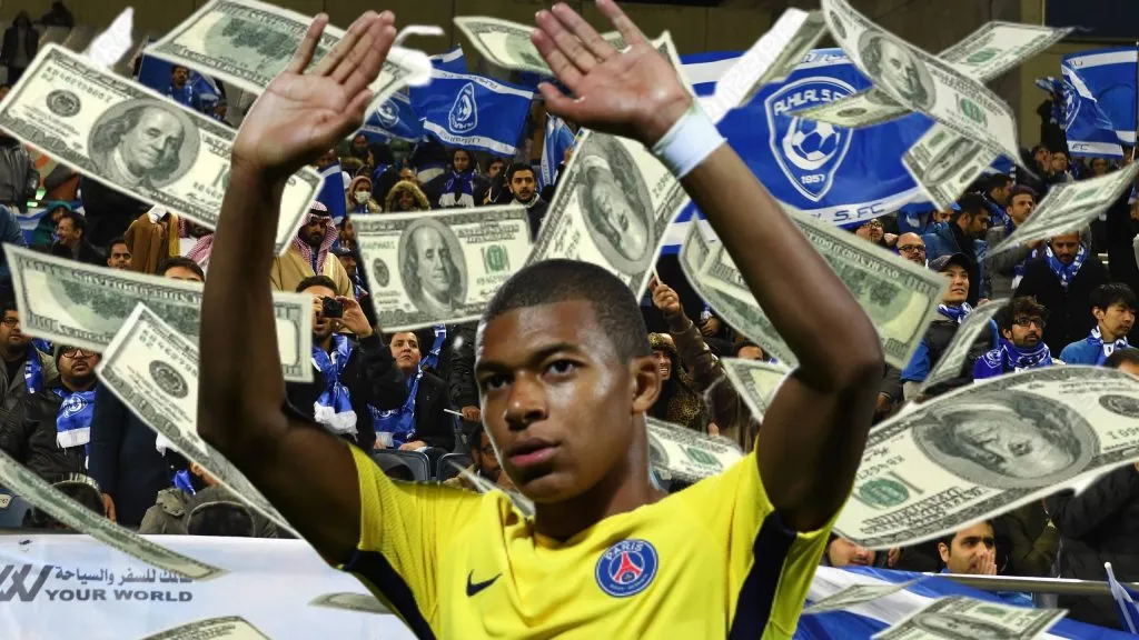 Al Hilal le ofreció un salario de 200 millones de euros por la temporada 2023/2024 a Kylian Mbappé.Getty Images.