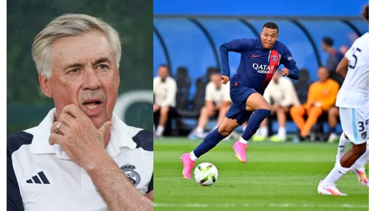 Carlo Ancelotti y Kylian Mbappé.