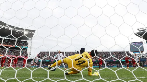 AUCKLAND, NEW ZEALAND - JULY 22: (EDITORS NOTE: In this photo taken from a remote camera from behind the goal.) Tran Thi Kim Thanh of Vietnam saves the penalty taken by Alex Morgan of USA during the FIFA Women's World Cup Australia & New Zealand 2023 Group E match between USA and Vietnam at Eden Park on July 22, 2023 in Auckland, New Zealand. (Photo by Buda Mendes/Getty Images)