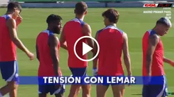 Joao Félix protagonizó un cruce con su compañero Thomas Lemar en el entrenamiento del Atlético de Madrid de este jueves 20 de julio.