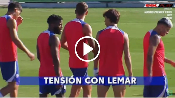 Joao Félix protagonizó un cruce con su compañero Thomas Lemar en el entrenamiento del Atlético de Madrid de este jueves 20 de julio.
