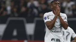 SAO PAULO, BRAZIL - JULY 11: Felipe Augusto of Corinthians reacts during the first leg of the round of 32 playoff match between Corinthians and Universitario at Neo Quimica Arena on July 11, 2023 in Sao Paulo, Brazil. (Photo by Miguel Schincariol/Getty Images)