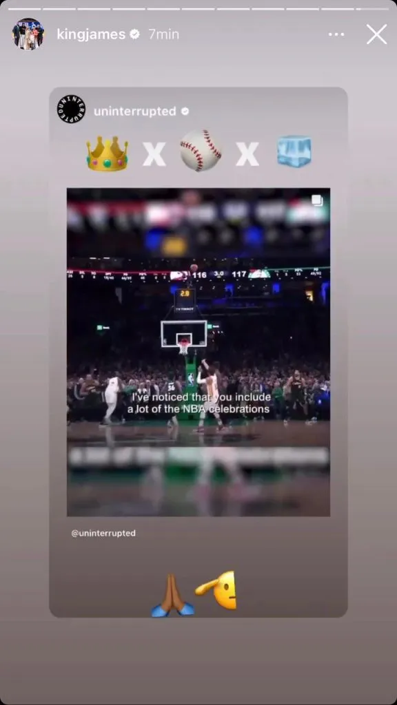 LeBron reacciona a mensaje de Acuña Jr. (Foto: Instagram / @kingjames)