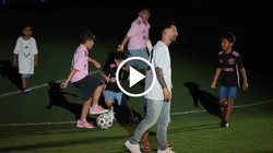 Thiago Messi le metió un caño a Lionel Messi en pleno estadio del Inter Miami. Getty Images