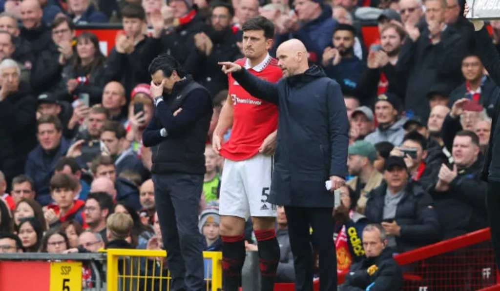 Harry Maguire y Erik Ten Hag: Getty Images