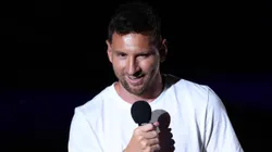 Lionel Messi en la presentacion en Inter Miami.