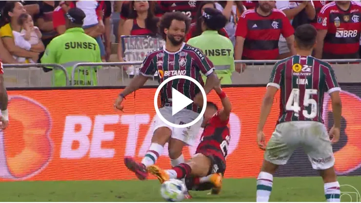 VIDEO | Marcelo tiró un humillante caño riéndose y su rival lo lesionó