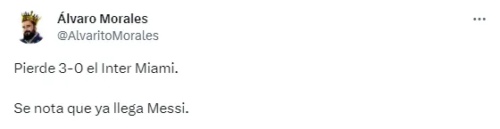 El dardo que Álvaro Morales le lanzó a Lionel Messi en Twitter.