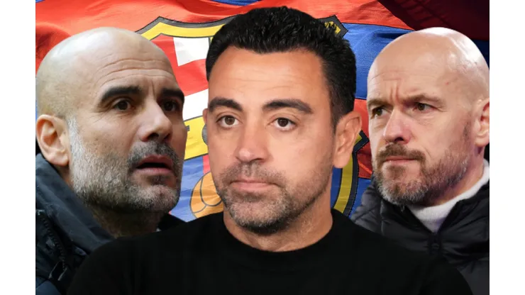 Pep Guardiola, Xavi y Erik Ten Hag.
