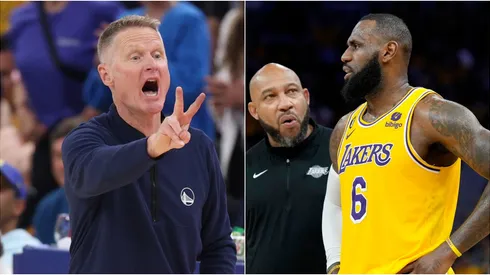 Steve Kerr, Darvin Ham y LeBron James.